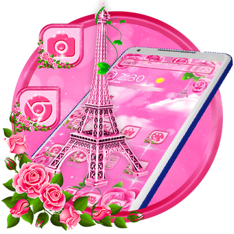 粉色巴黎埃菲尔铁塔主题