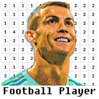 足球運動員著色按數字 - 像素