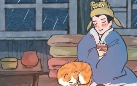 陆游有诗云溪柴火软蛮毡暖我与狸奴不出门狸奴指