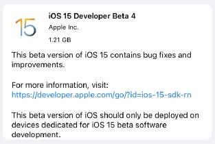 ios15beta4更新内容 苹果ios15beta4描述文件下载