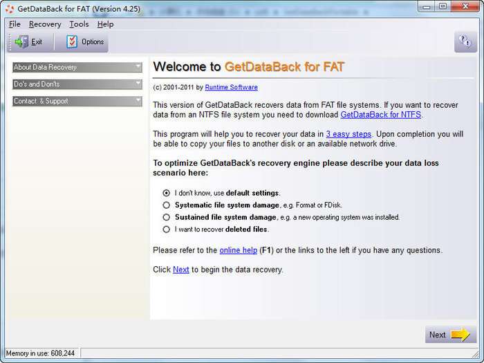 格式化恢复软件(GetDataBack for FAT)